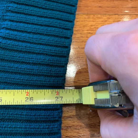 Vintage 90s Eddie Bauer Mens Large 100% Cotton Knit Dad Sweater Green - Picture 6 of 16